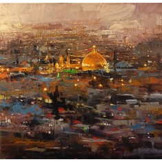 Shan Amrohvi, 18 x 18 inch, Acrylic on Canvas, Cityscape Painting, AC-SA-203
